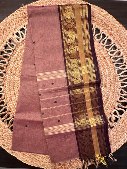 Brown Narayanpet Cotton Saree