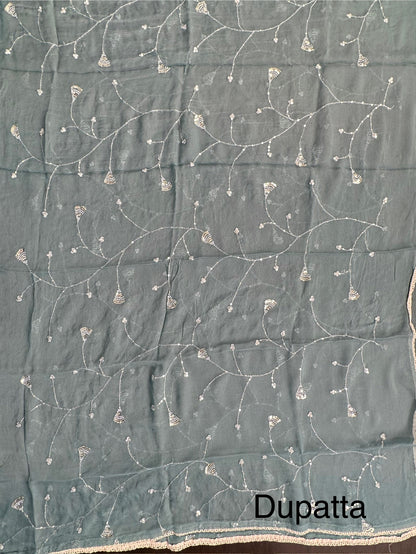 Sea Green Pure Cotton 3-Piece Suit