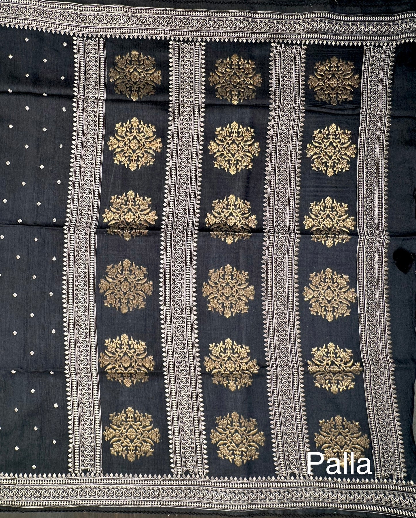 Black Muga Silk Saree