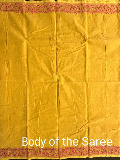Cotton Saree With Kaantha  Embroidery
