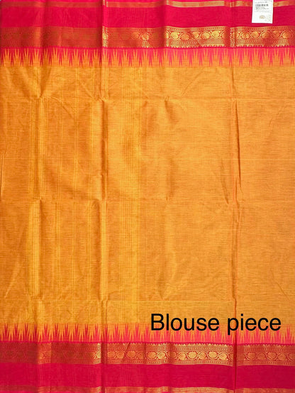 Yellow-Rani Narayanpet Cotton Saree