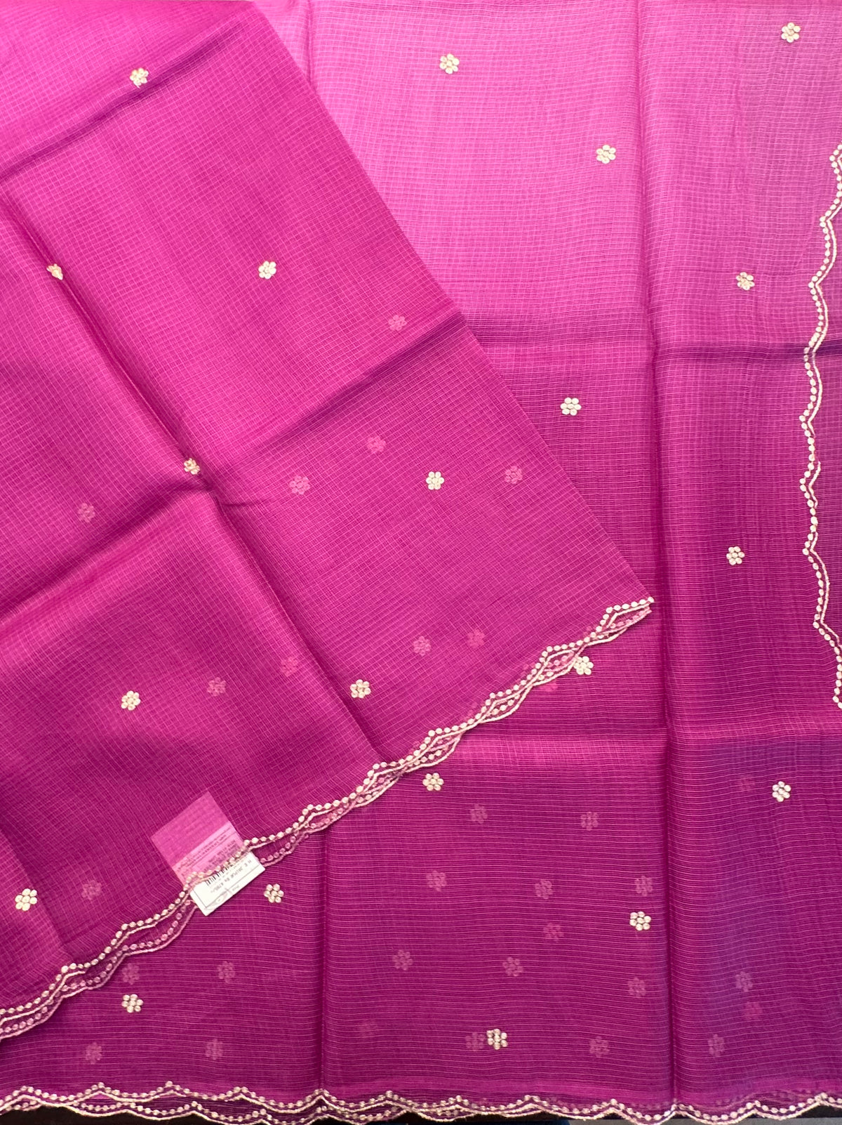 Magenta Purple Gitika Kota Doria Pure Silk Saree