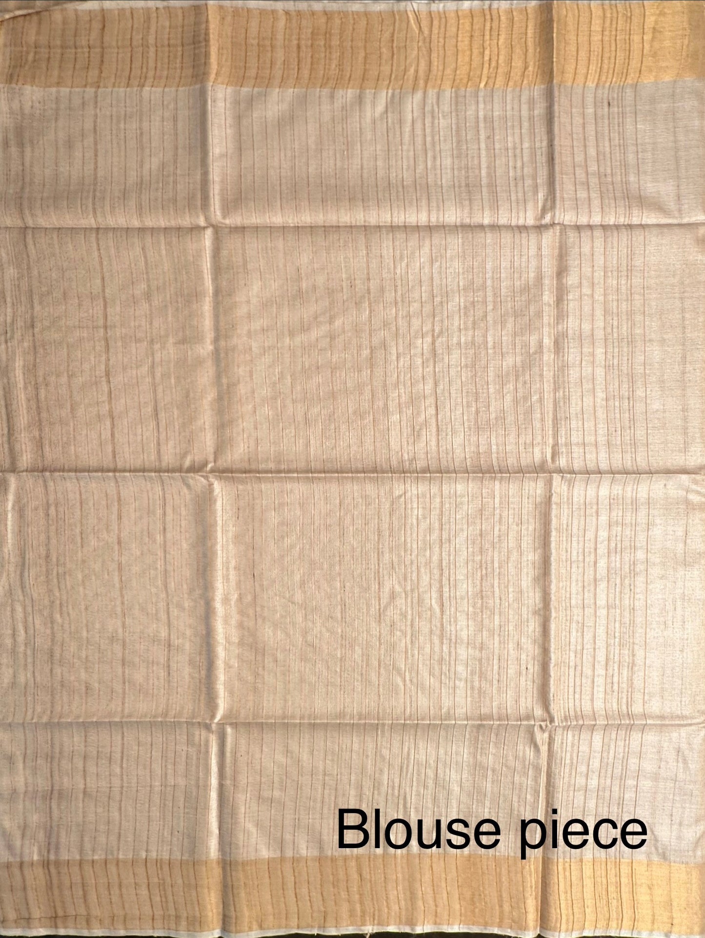 Beige Handloom Tussar Silk Saree