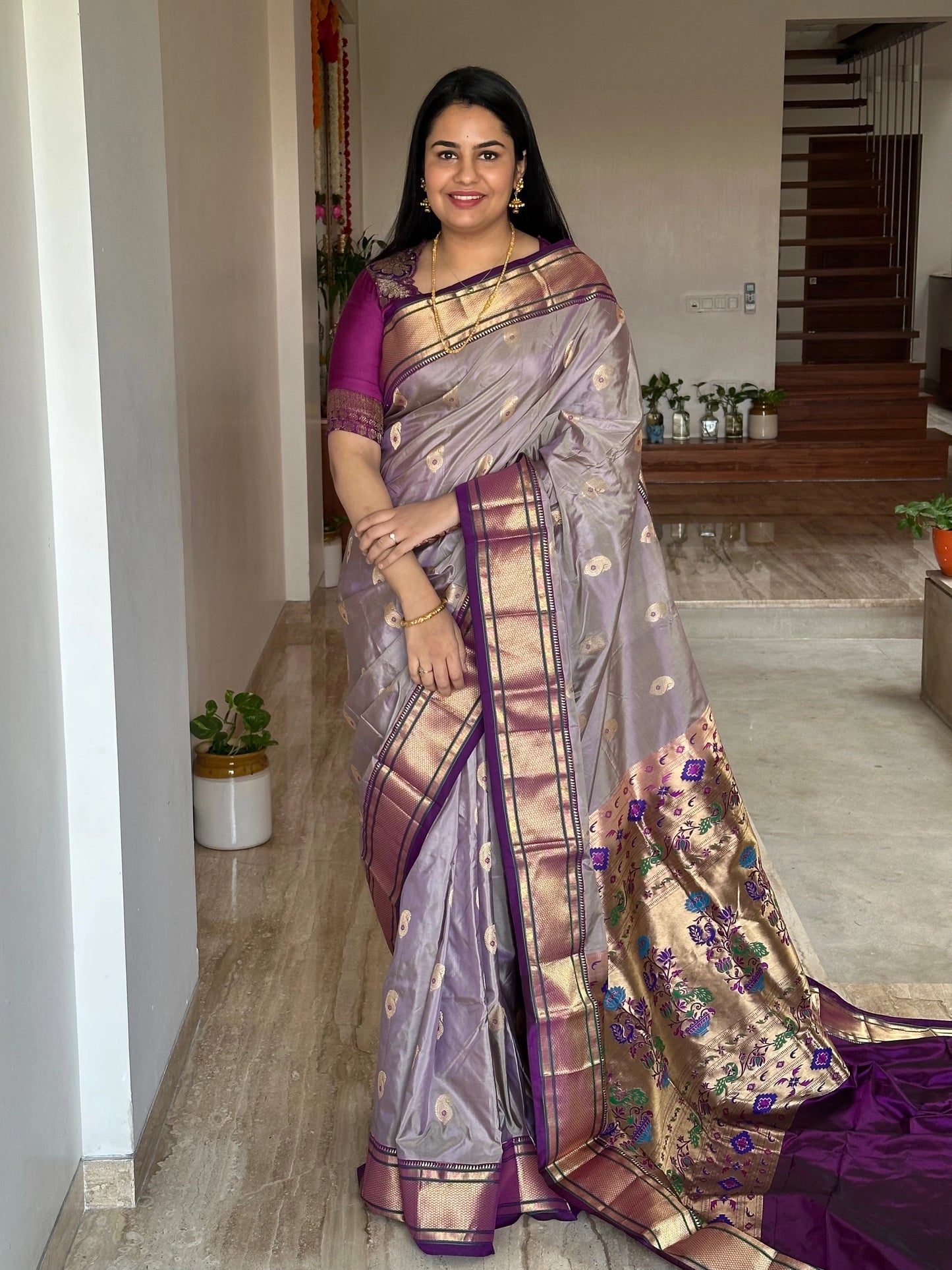 Mauve-Purple Paithini Silk Saree