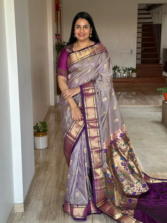 Mauve-Purple Paithini Silk Saree