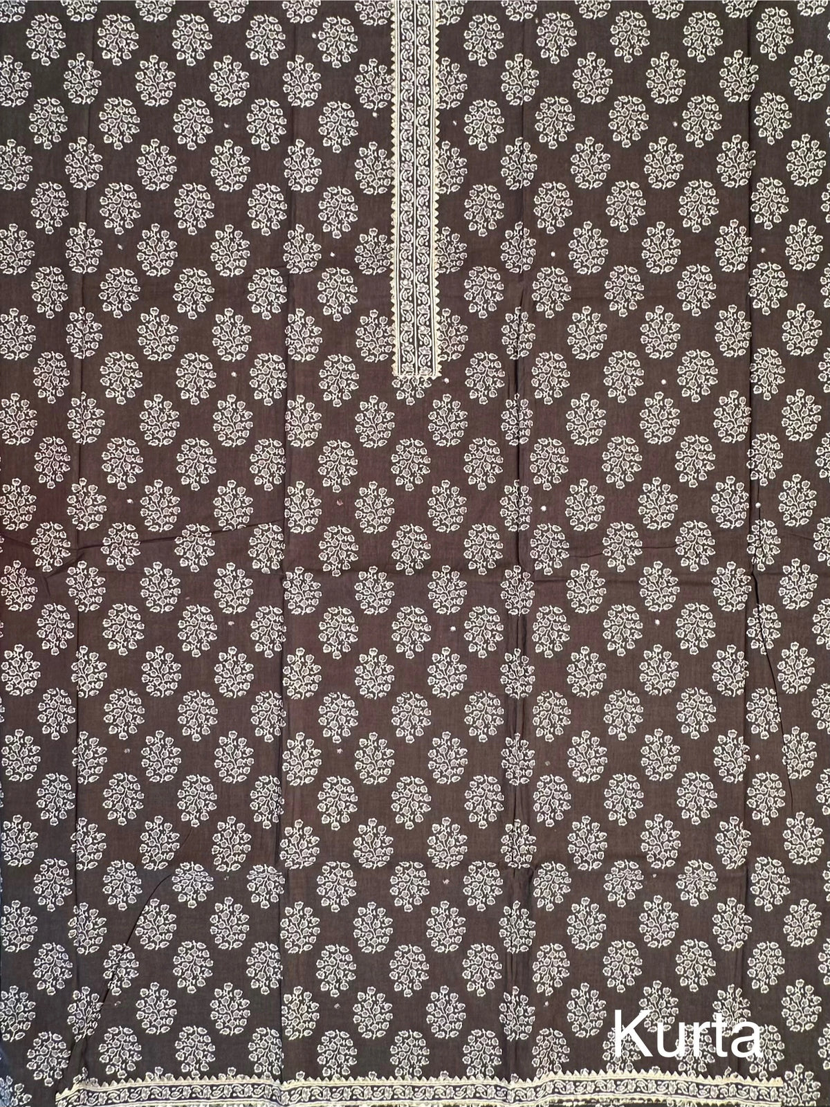 Brown Jaipuri Necktie Cotton 3-Piece Suit