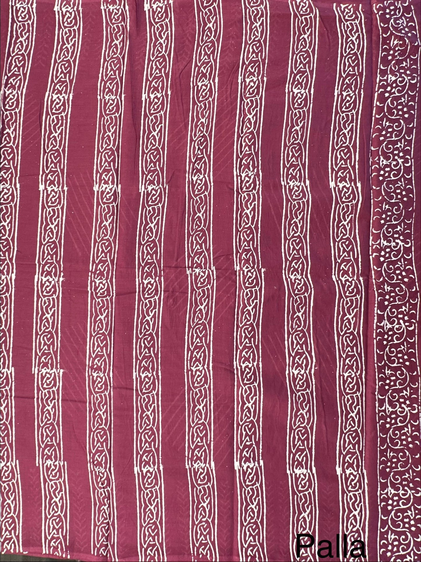 Magenta Bagru Hand Block Print Pure Cotton Saree