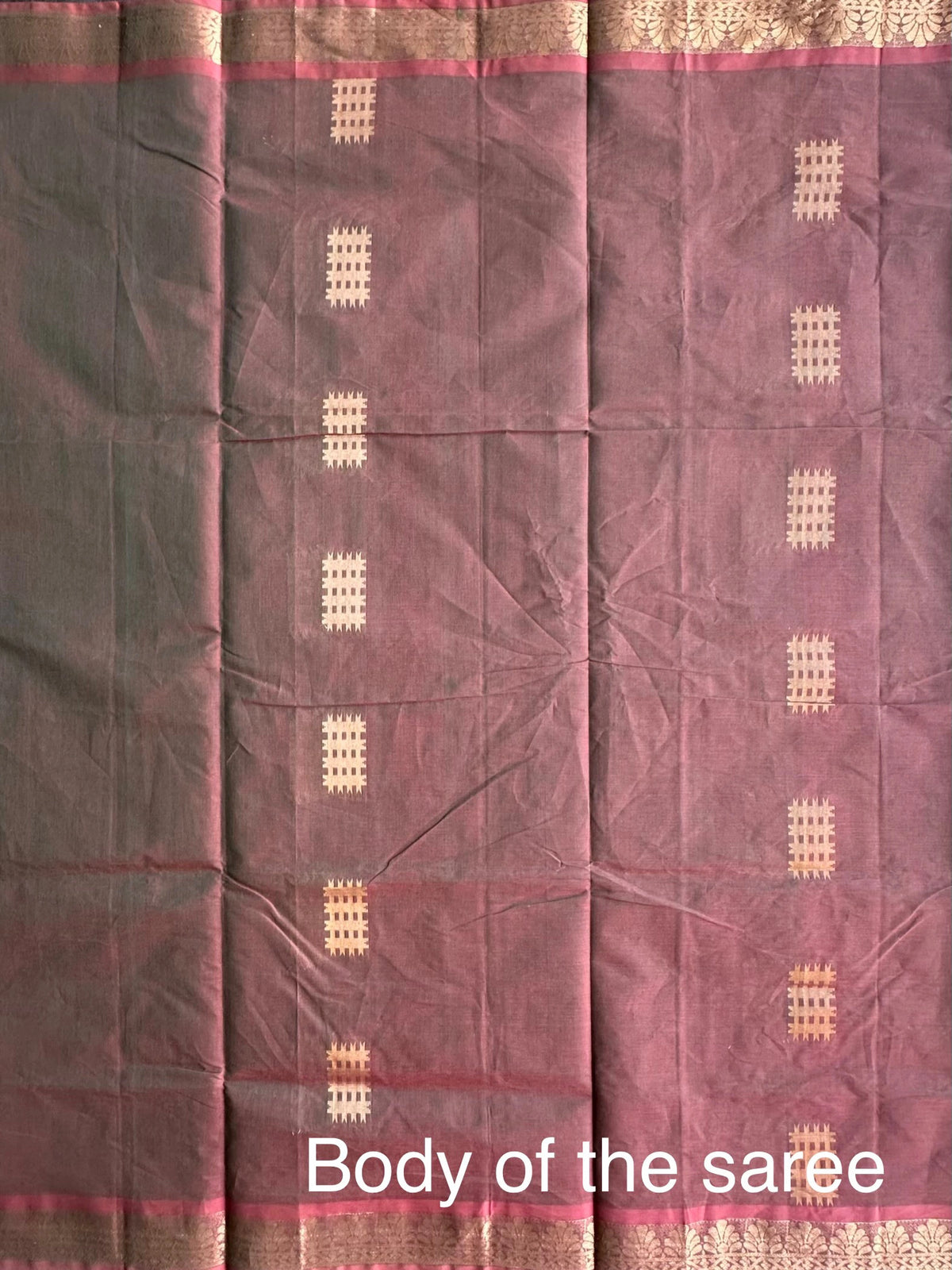 Pinkish Green (Shot/Dual Colour) Kovai Pure Cotton Saree