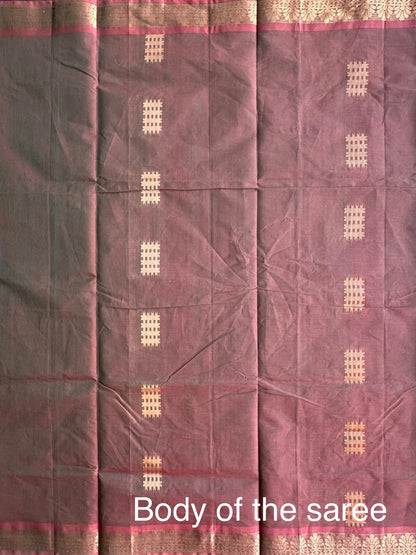 Pinkish Green (Shot/Dual Colour) Kovai Pure Cotton Saree