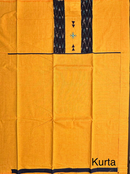 Mustard-Blue South Cotton 3-Piece Suit