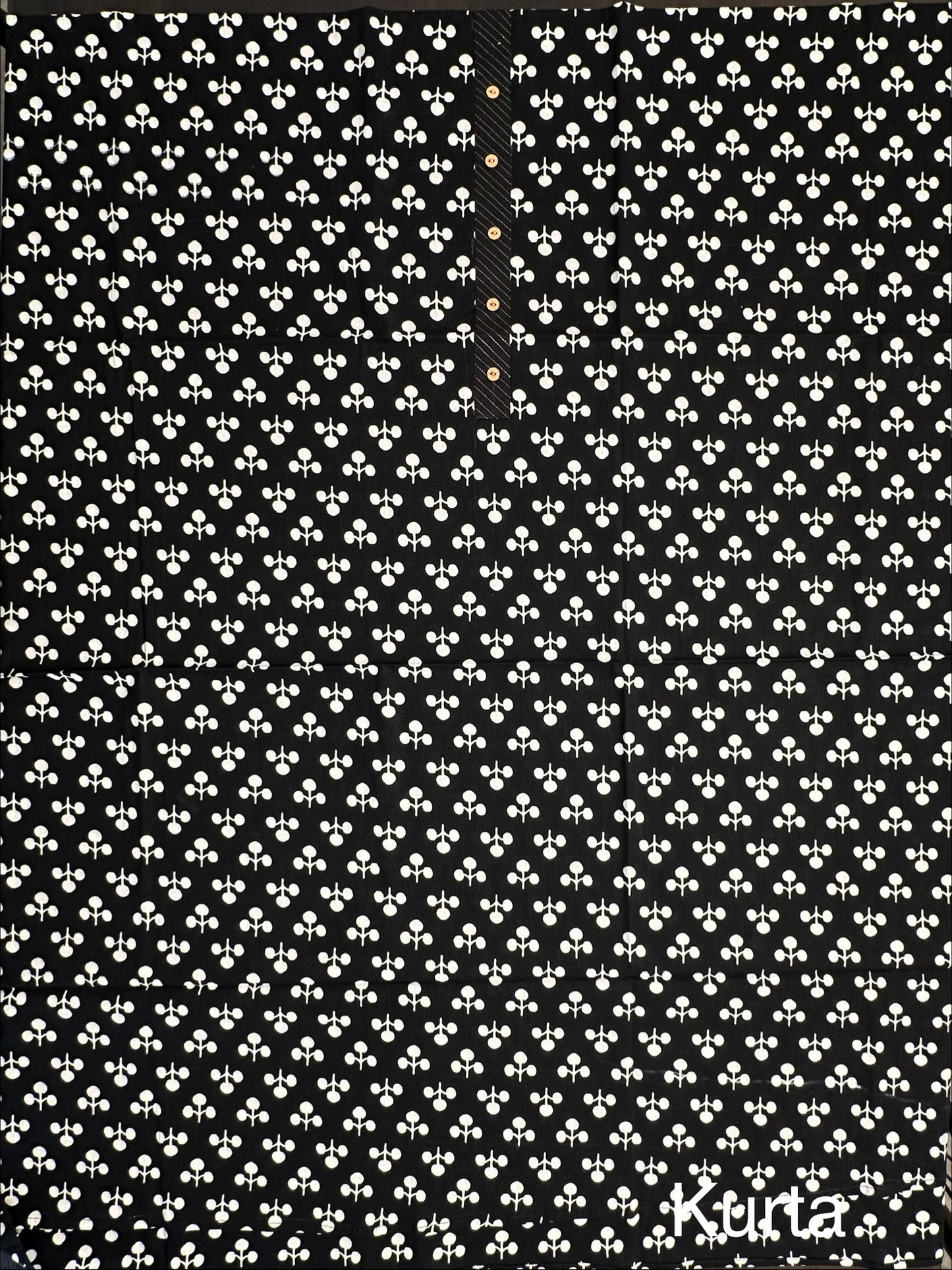 Black Jaipuri Cotton 3-Piece Suit