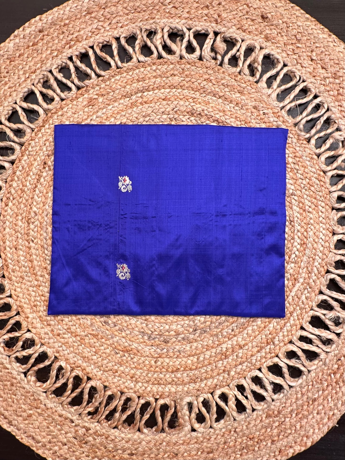 Royal Blue Pure Silk Saree Bag With Pouch