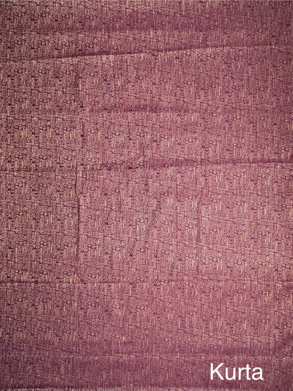 Purple-Blue Jacquard 3-piece Unstitched Cotton Suit