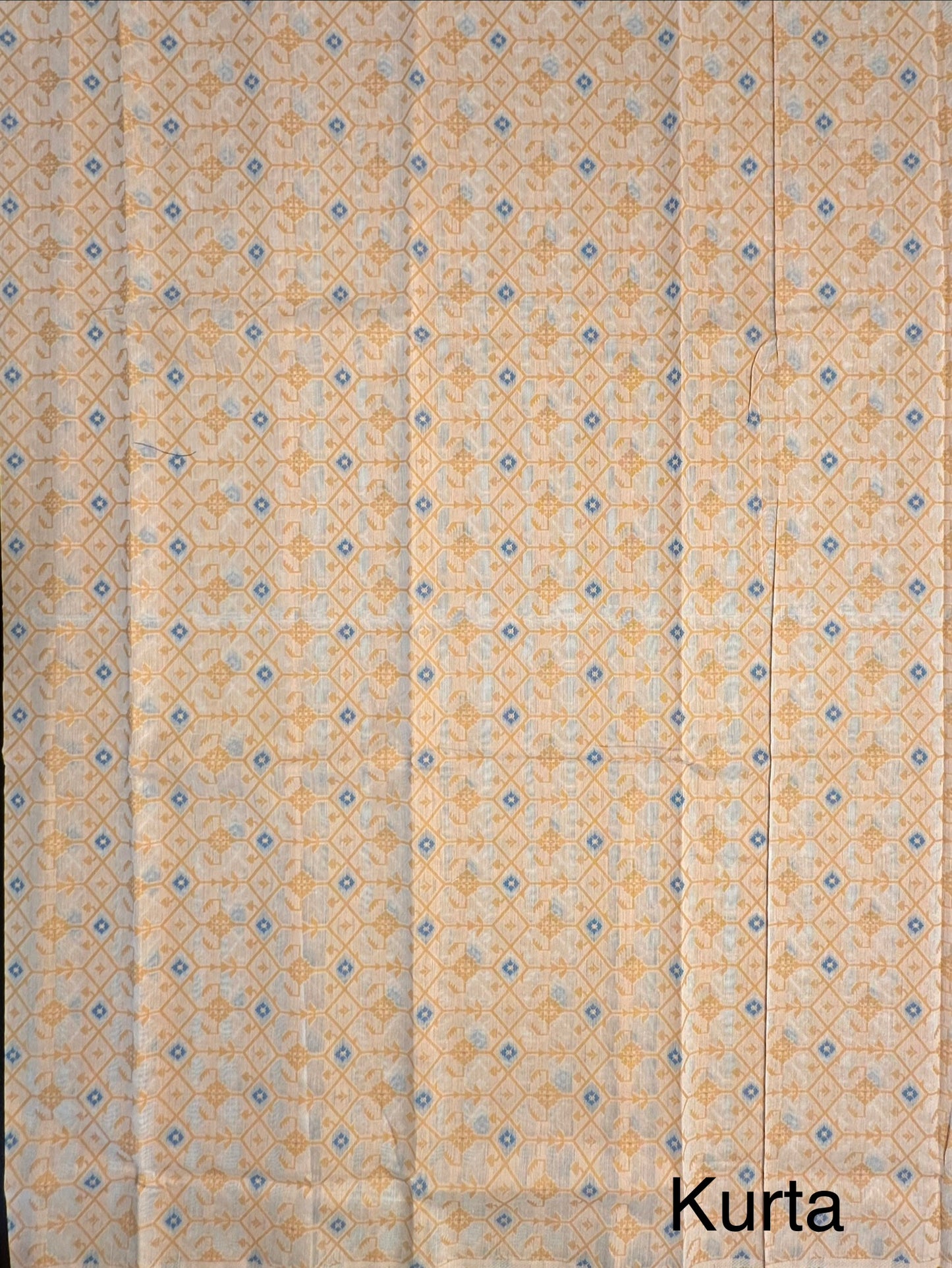 Yellow Jacquard Unstitched Cotton Suit