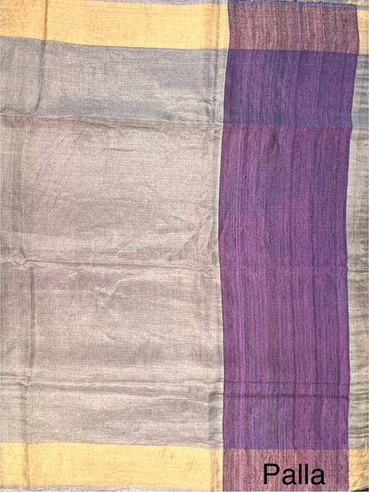 Purple Emboss Pure Tissue Silk Saree