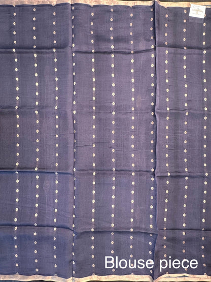 Royal Blue-Navy-Black Vedika Banarasi Pure Silk Saree