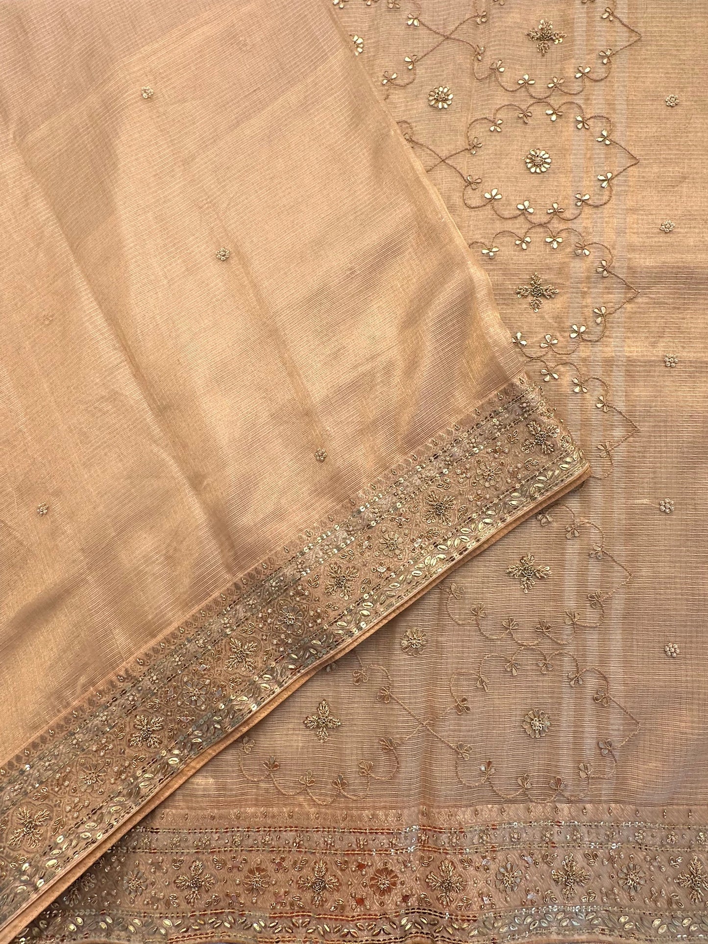 Golden Zardozi Kota Silk Saree