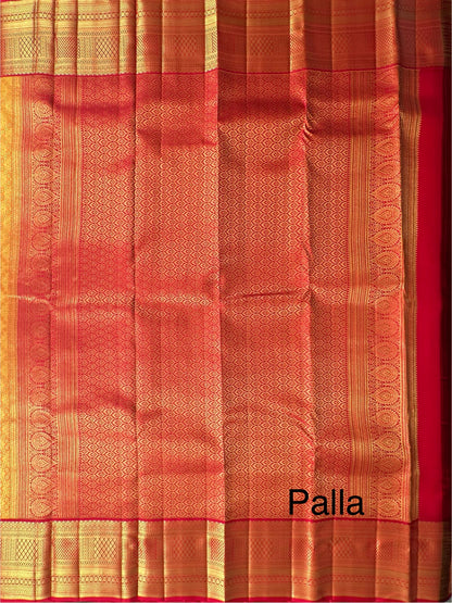 Mustard Handloom Kanjivaram Pure Silk Saree