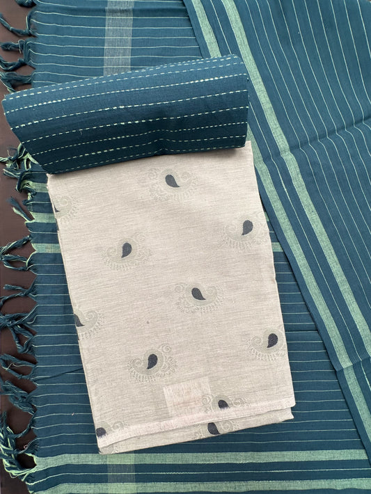 Pista Green South Cotton Suit