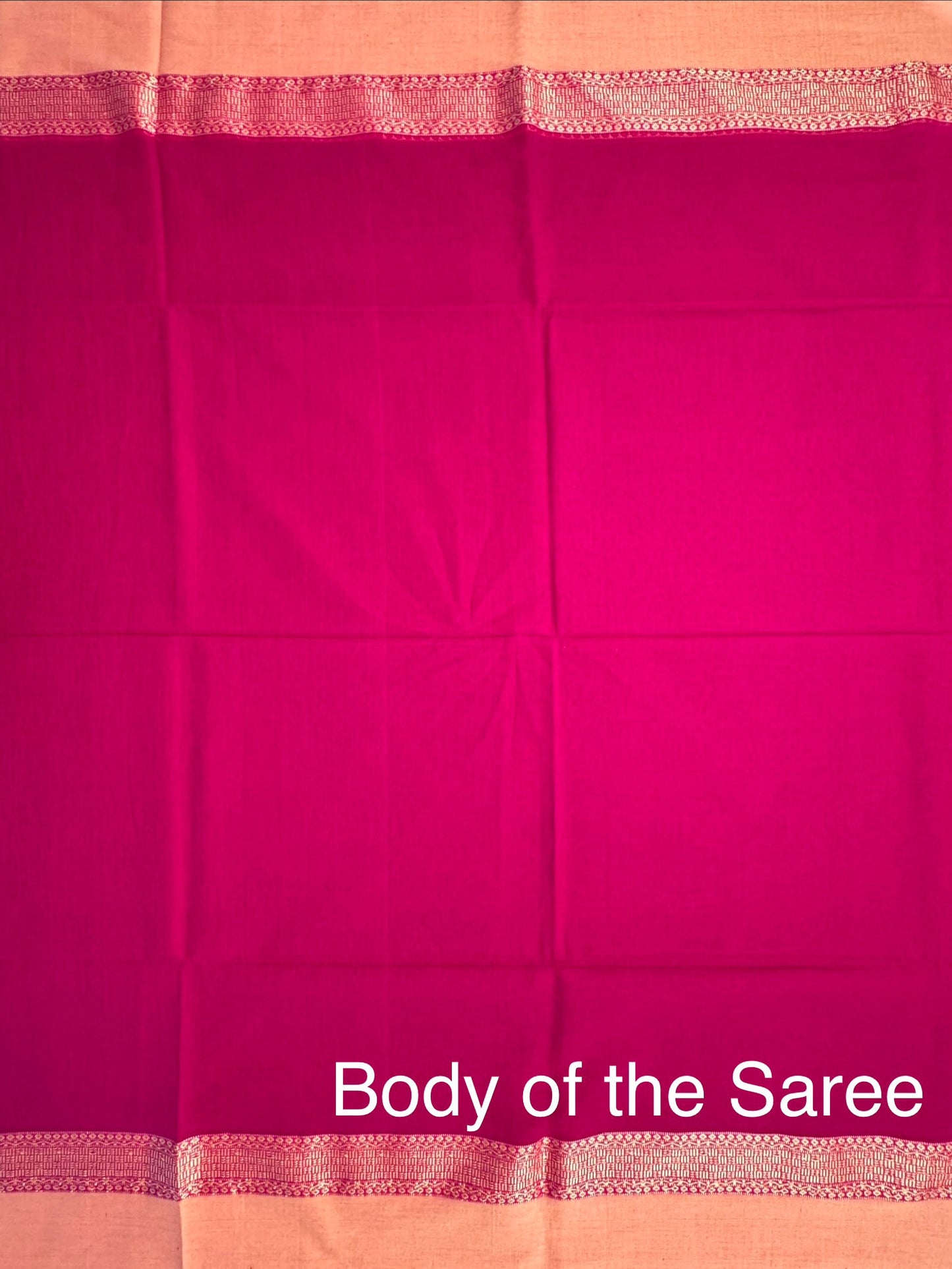 Magenta-Beige Piku Bengal Cotton Saree
