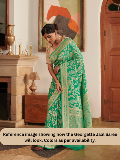 Red Khaddi Jaal Pure Georgette Saree