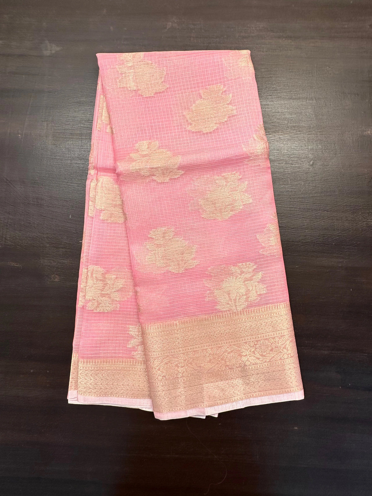 Pink Arvita Kota Doria Fancy Cotton Saree