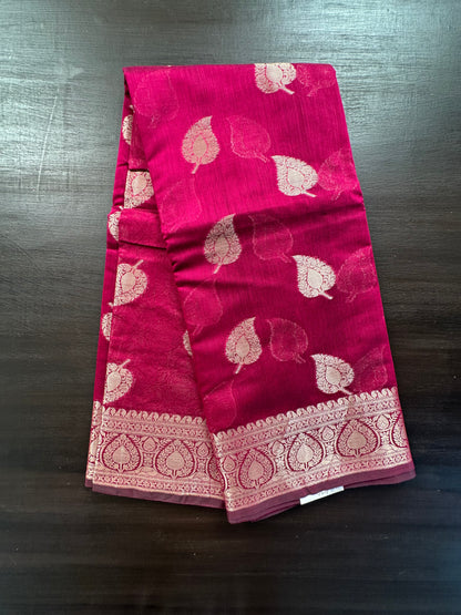 Magenta Chanderi Cotton Saree
