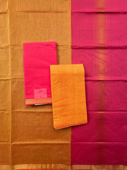 Rani-Mustard Mangalgiri Pure Cotton Unstitched 3-Piece Suit