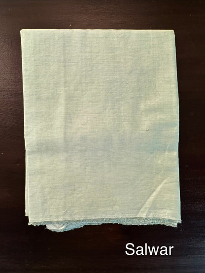 Pista Green Cotton Chanderi 3-Piece Unstitched Suit