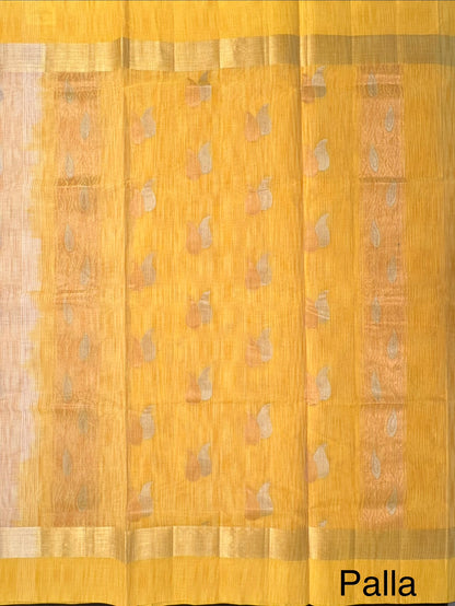 Lemon Tanjor South Cotton Saree