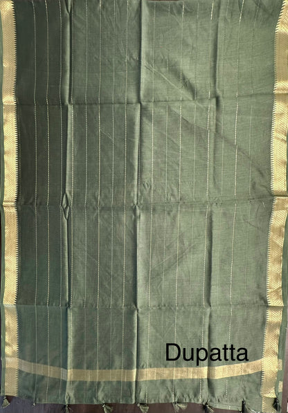 Green Handloom Chanderi Suit