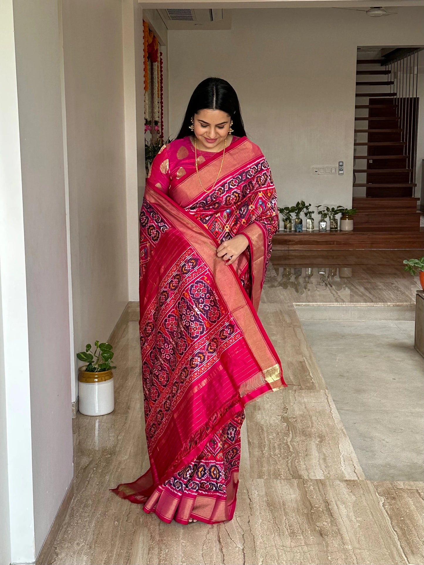 Rani Patola Handloom Silk Saree