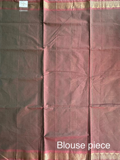 Pinkish Green (Shot/Dual Colour) Kovai Pure Cotton Saree