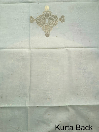 Pista Green Handloom Chanderi Suit