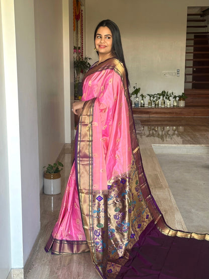 Pink-Purple Paithini Silk Saree
