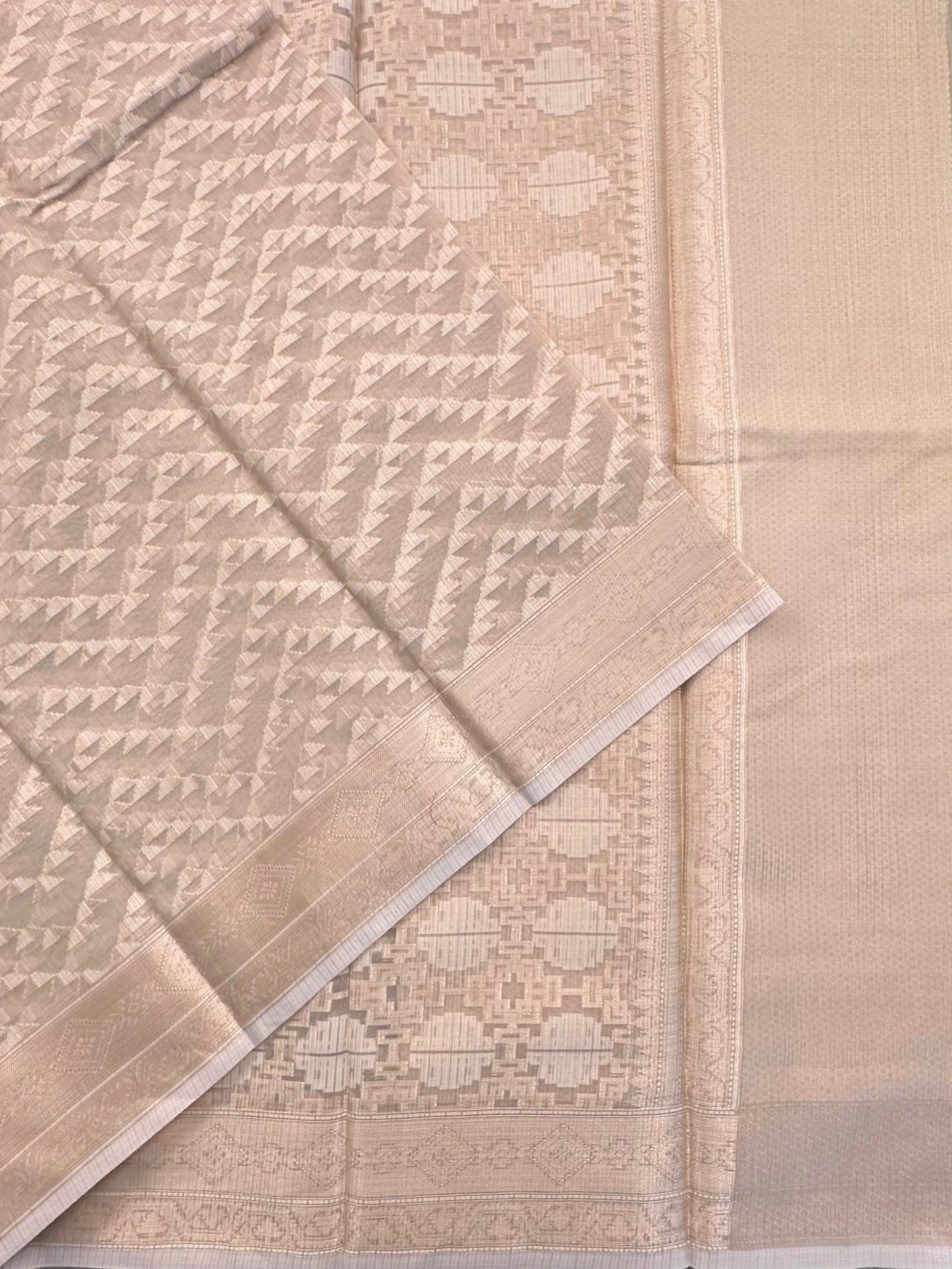 Beige Fancy Cotton Saree