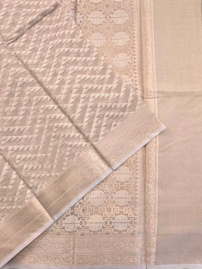 Beige Fancy Cotton Saree