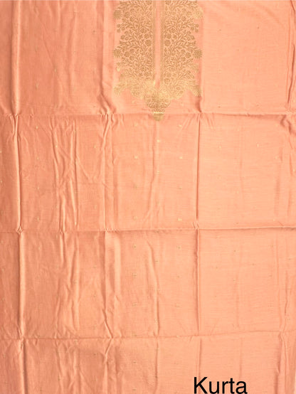 Peach Handloom Chanderi Suit