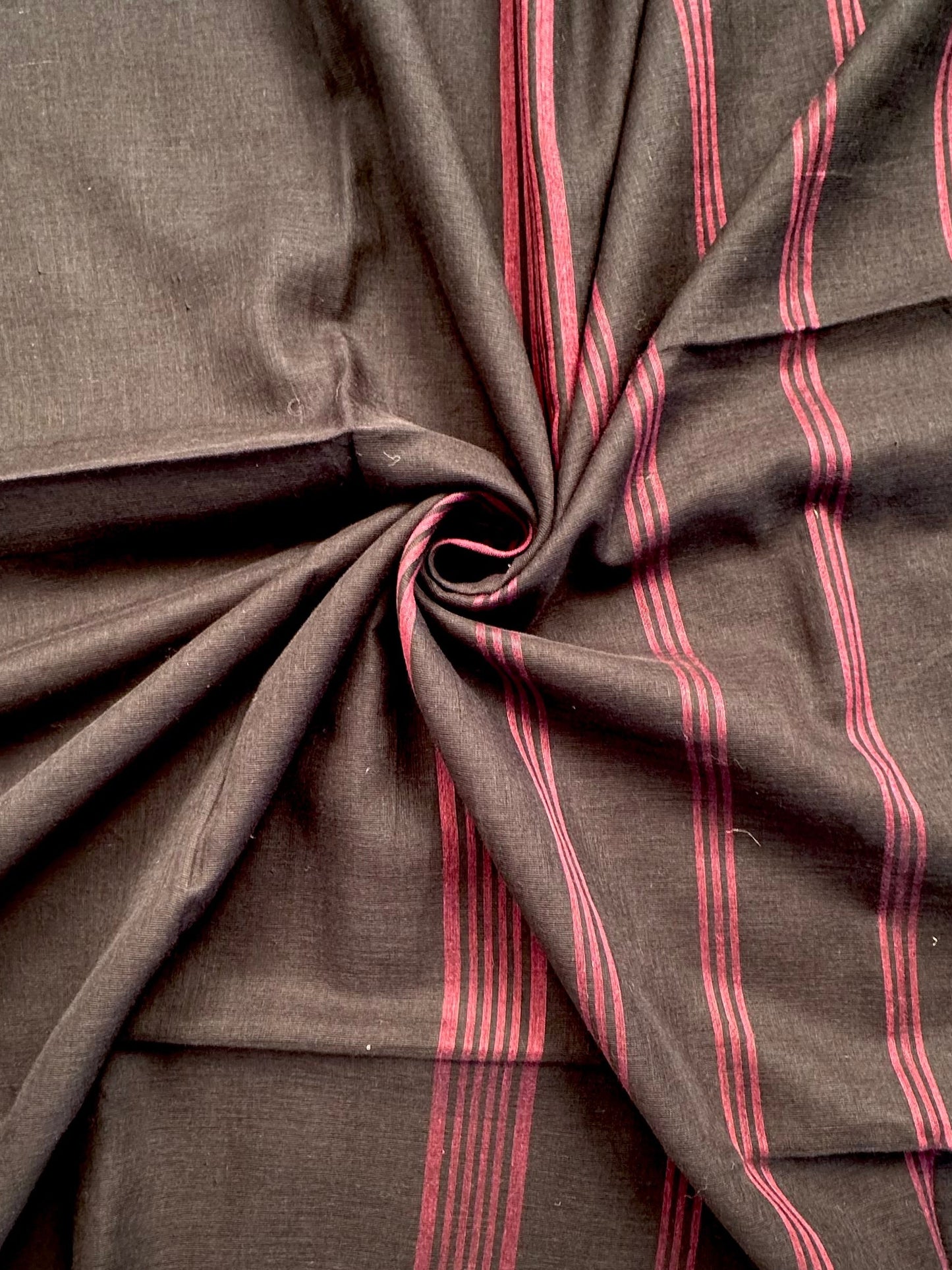 Black Piku Bengal Cotton Saree
