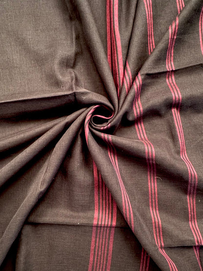 Black Piku Bengal Cotton Saree