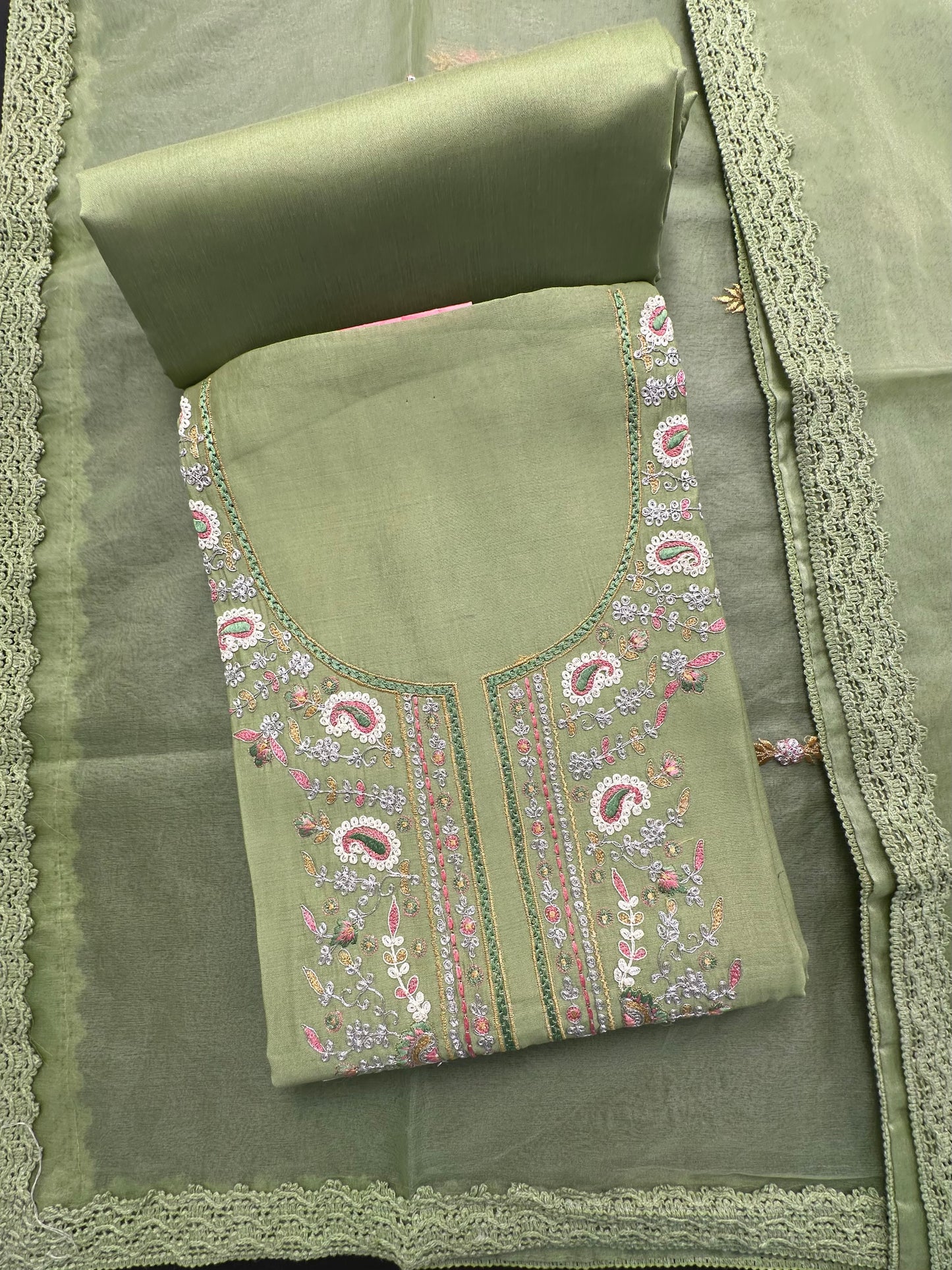 Pista Green Pittan Work Cotton 3-Piece Suit