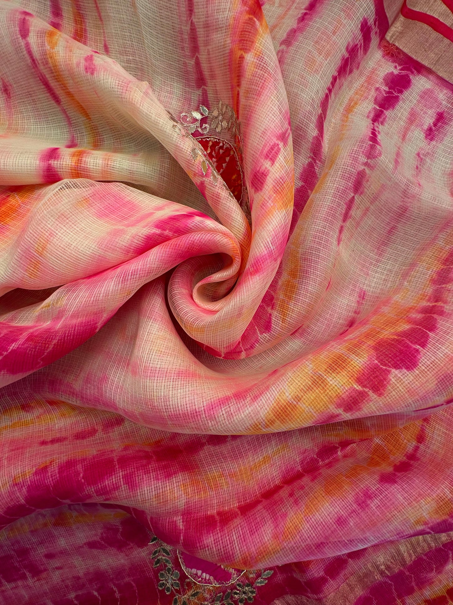 Shibori Bandhej Kota Silk Saree