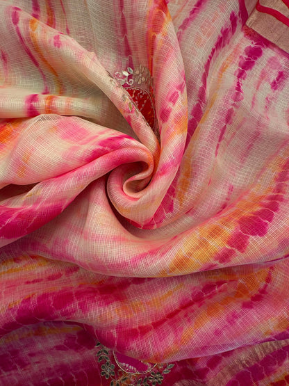 Shibori Bandhej Kota Silk Saree
