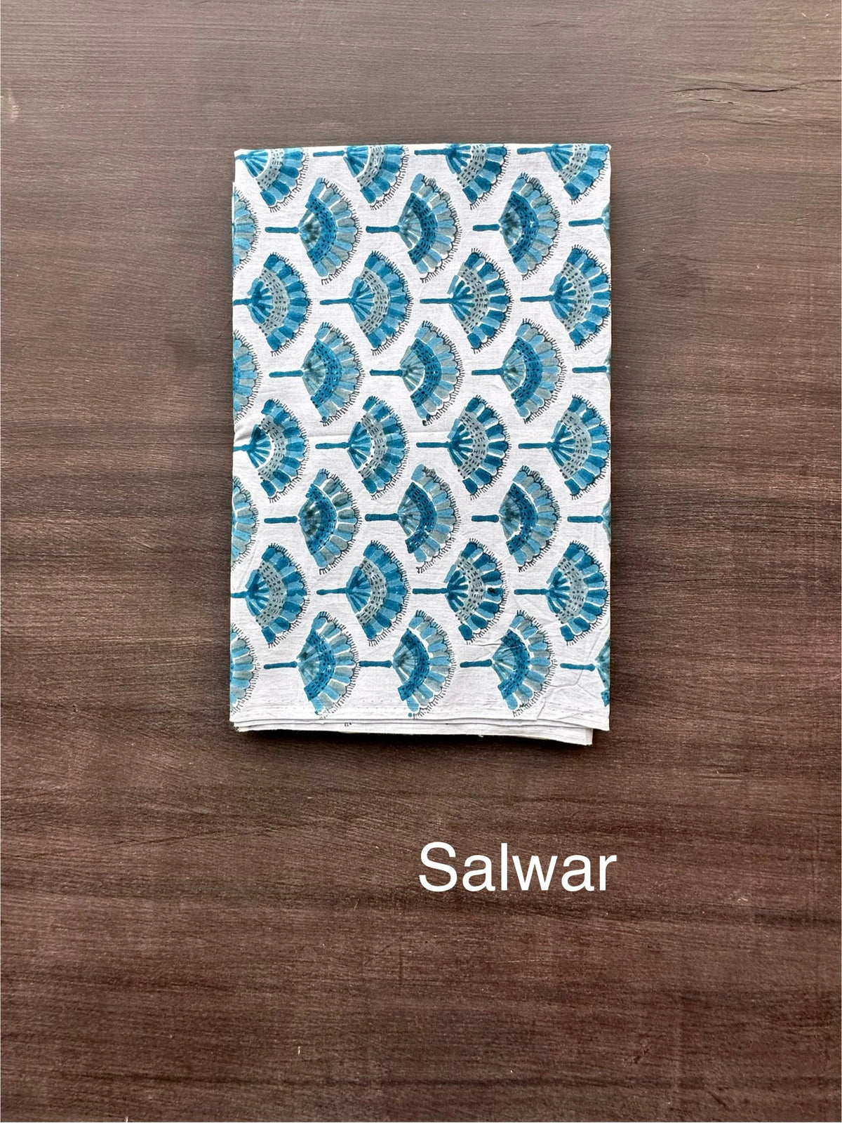 Navy Blue Chanderi Hand Block Printed 3-Piece Unstitched Suit