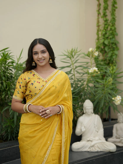 Crepe Saree with Designer Blouse