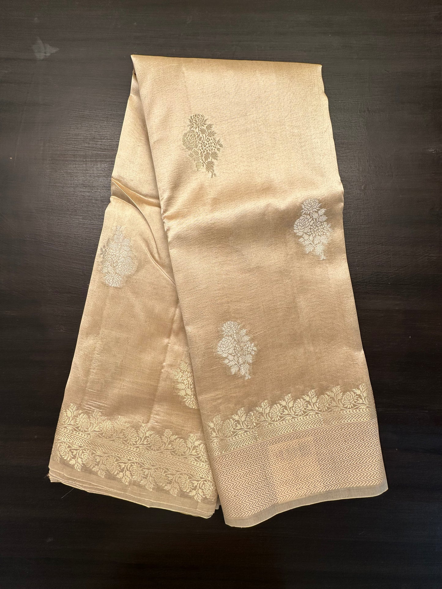 Beige Vishakha Pure Silk Saree