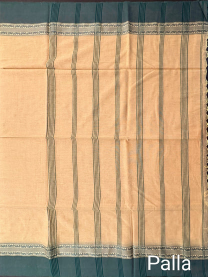 Yellow-Green Tripura Cotton Saree