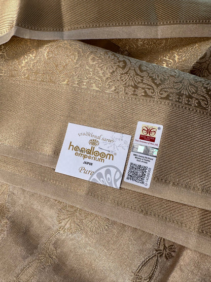 Light Golden Tissue Silk Saree
