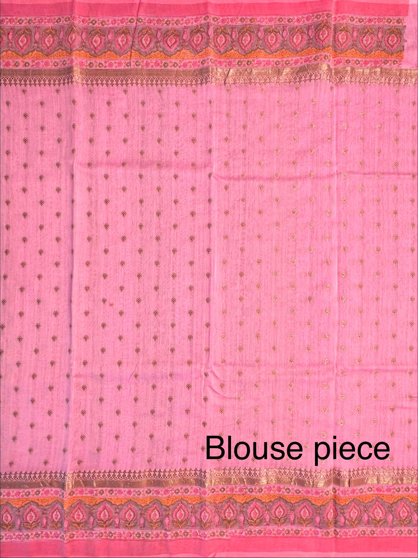 Pink Chanderi Saree with Hand Block Print