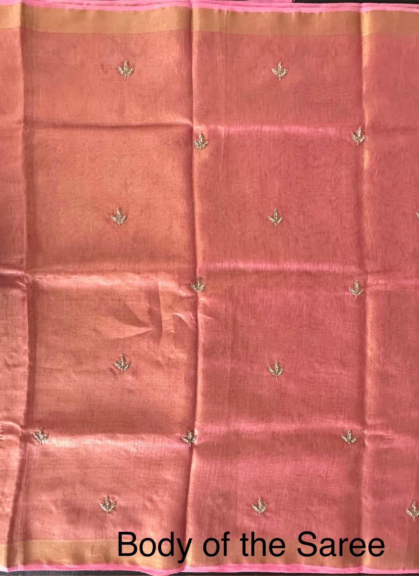 Pink Linen Tissue Saree